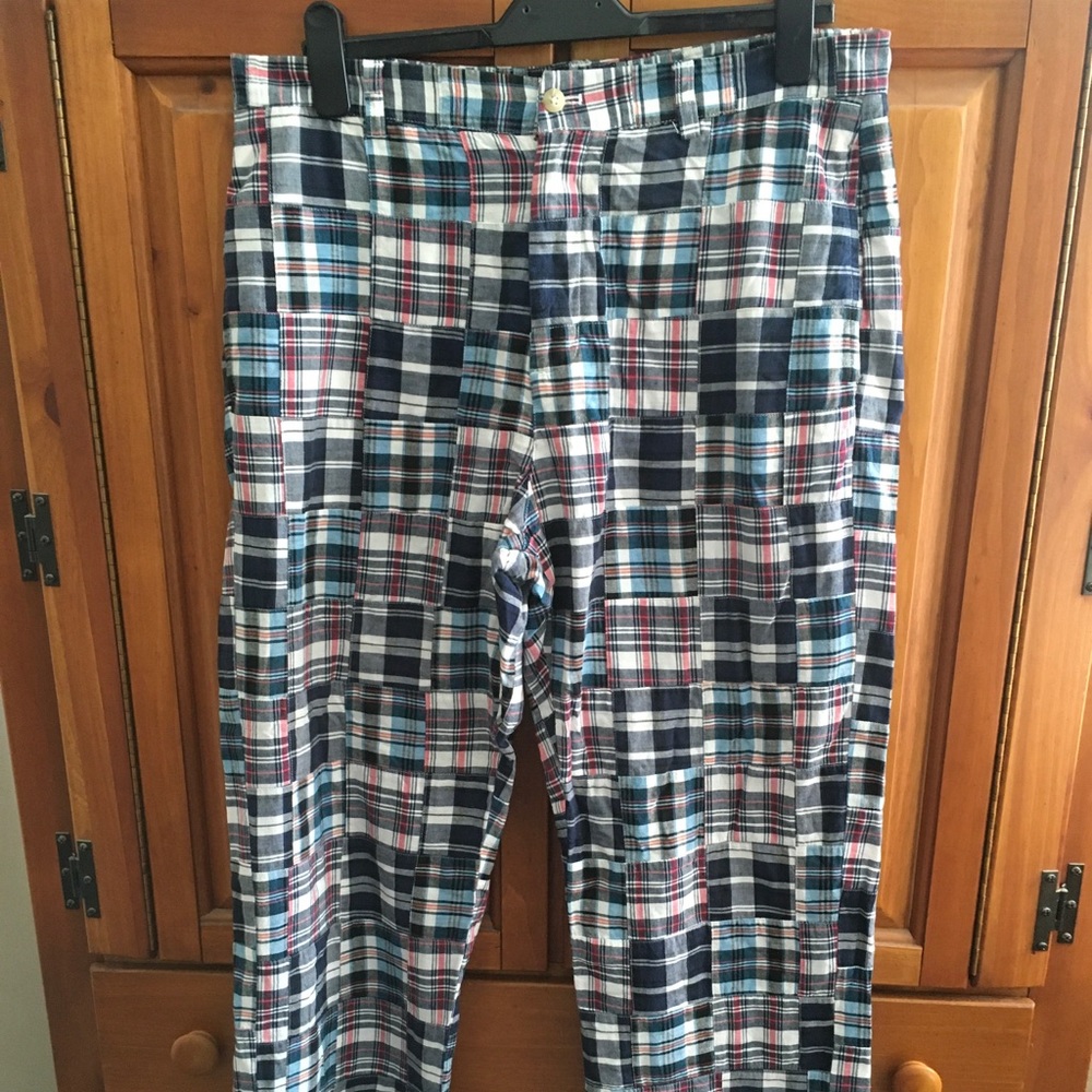 VINEYARD VINES R/W/B Madras Breaker Pants 35x30